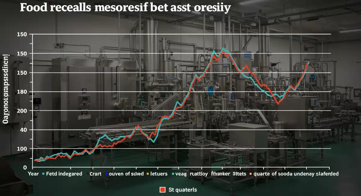 Graph illustrating a 15% increase in food recalls last quarter