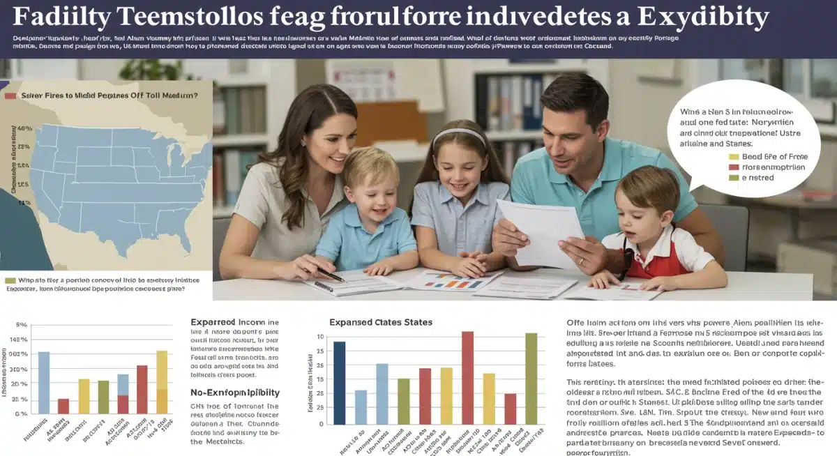Infographic showing Medicaid eligibility criteria by state and income levels