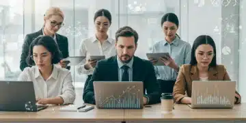 Professionals learning online for career advancement in 2025