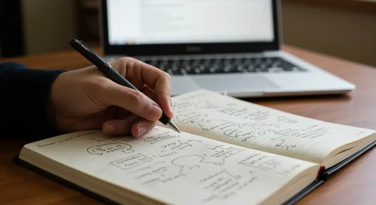 Student brainstorming ideas for college application essay