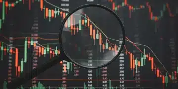 Diversified investment portfolio chart showing market trends and potential downturns