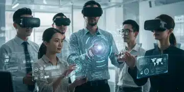 Professionals engaging with future tech, symbolizing high-demand certifications for career growth.