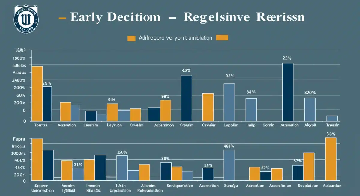 Infographic comparing early decision vs regular decision acceptance rates