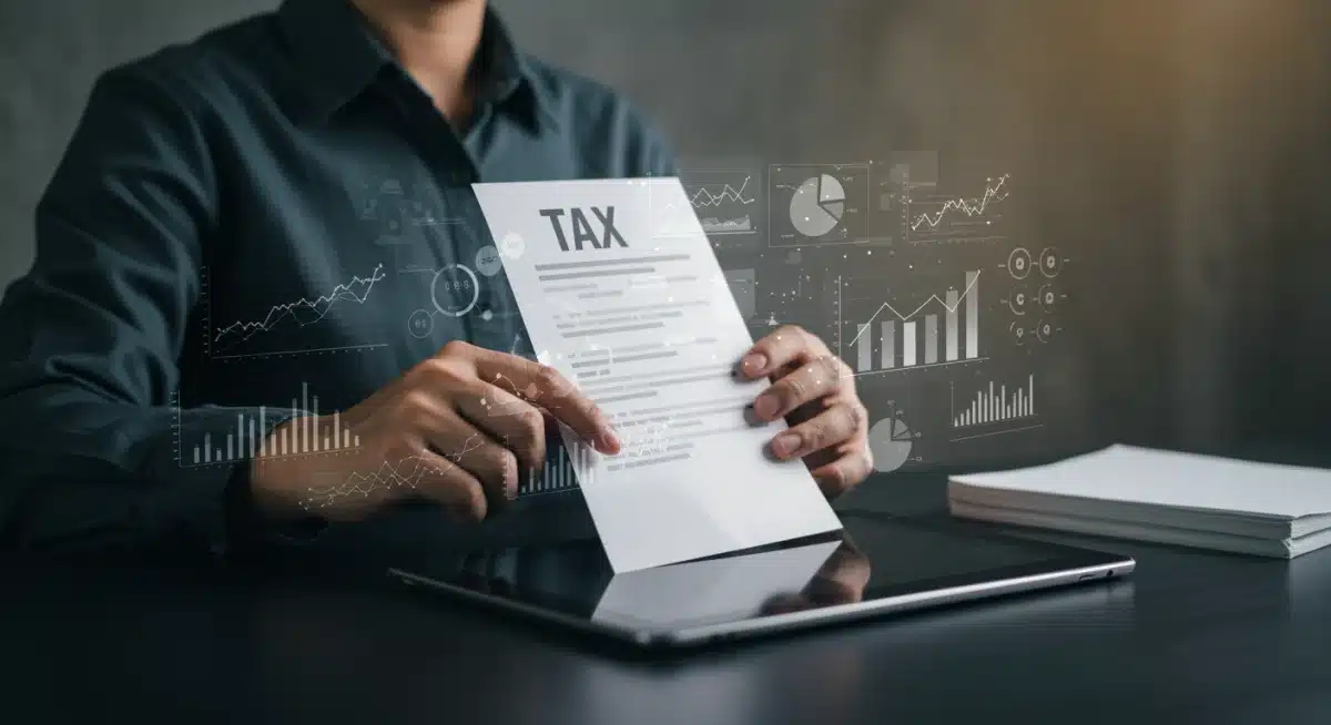 Person reviewing complex financial policy documents on a tablet