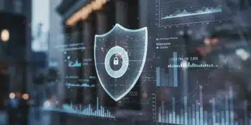Futuristic shield protecting digital financial data, symbolizing new SEC regulations 2026.