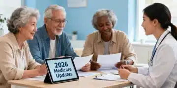 Seniors discussing Medicare Part D 2026 changes with an advisor, highlighting preparation and understanding.