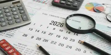 Calendar showing 2026 and tax documents representing impending tax law changes.
