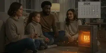 Family staying warm at home with energy assistance