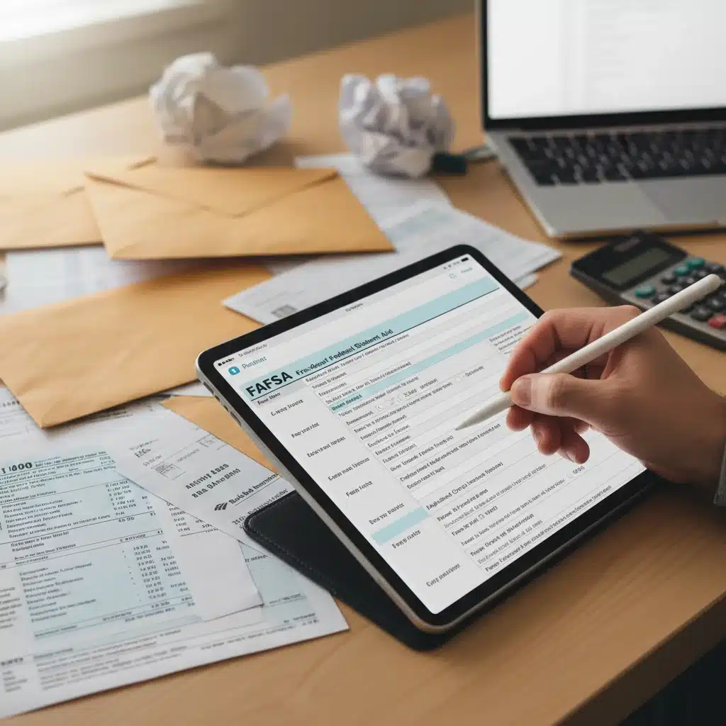 Person filling out FAFSA form digitally on a tablet