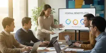 Federal employees discussing benefit options during open season 2026