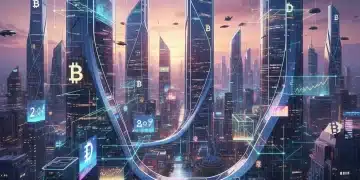 Futuristic digital city representing the evolving landscape of digital assets and blockchain technology in 2026.