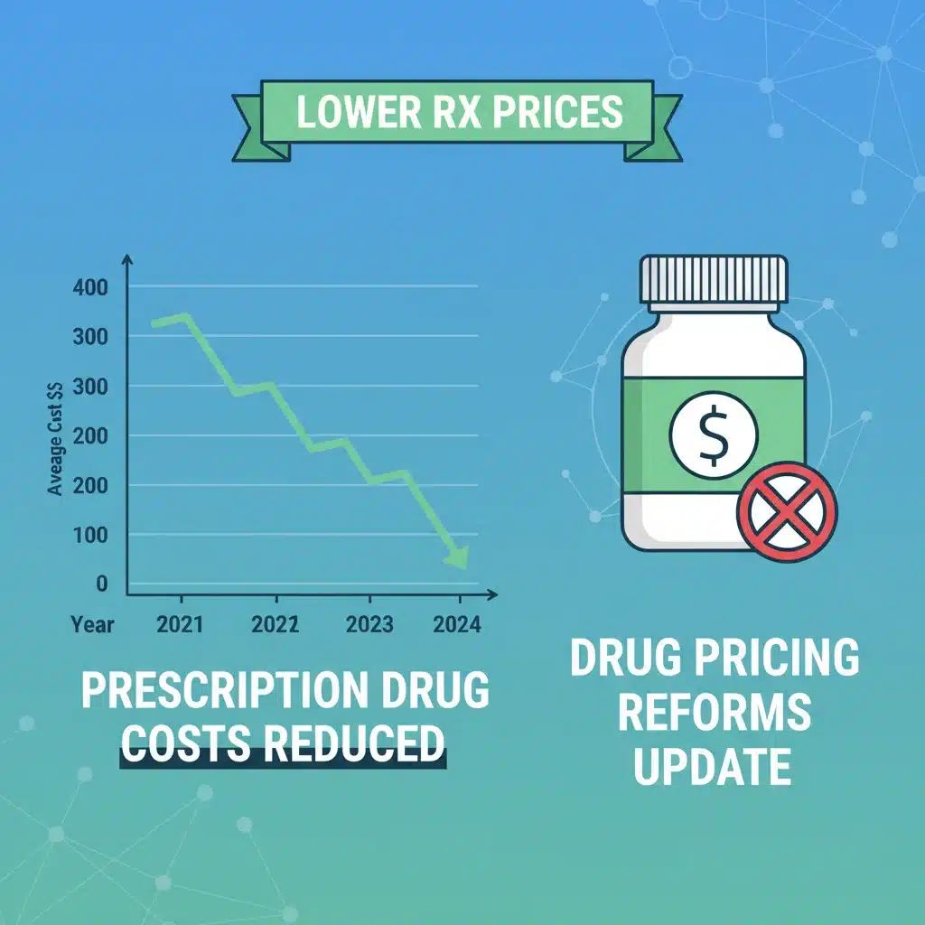 Graph showing reduced prescription drug costs