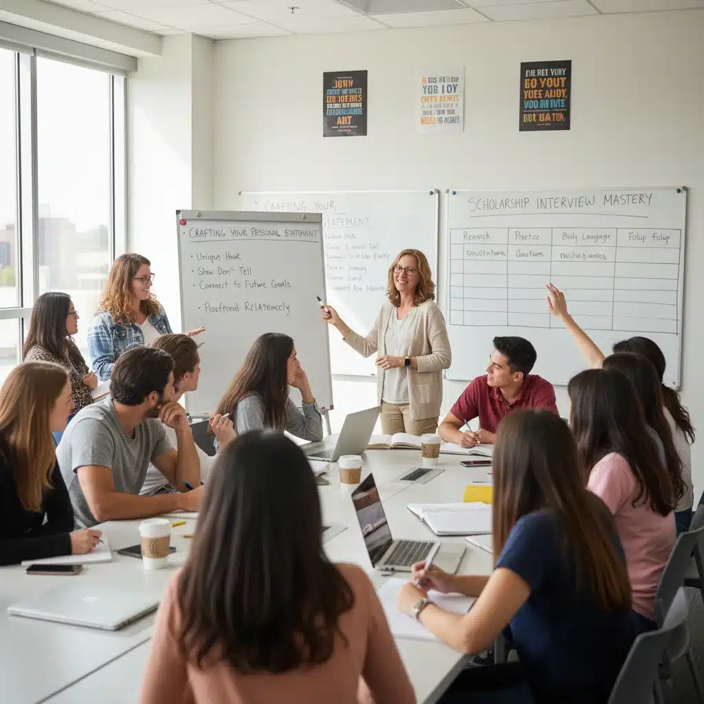 Students attending a workshop for scholarship essay writing and interview skills