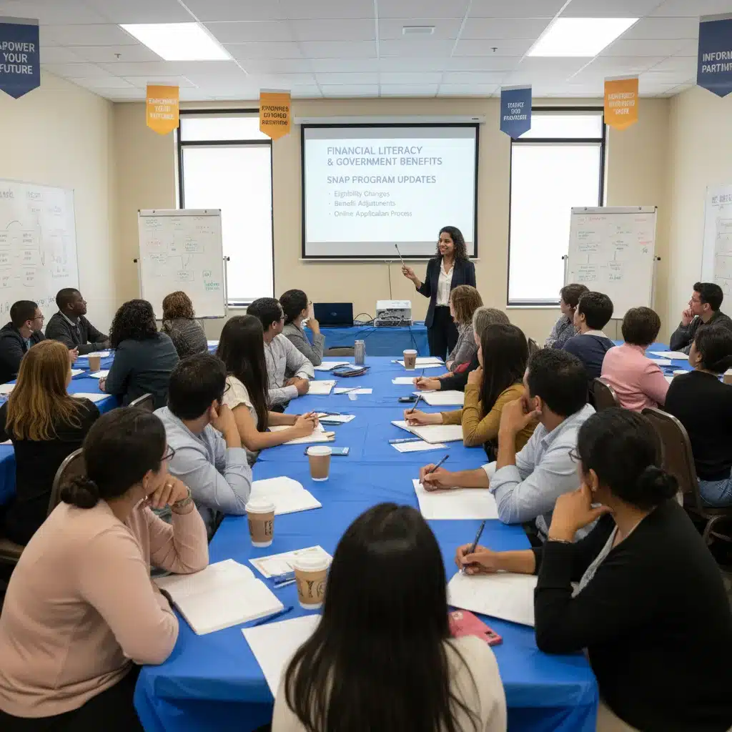 Community workshop on financial literacy and government benefits, focusing on SNAP.