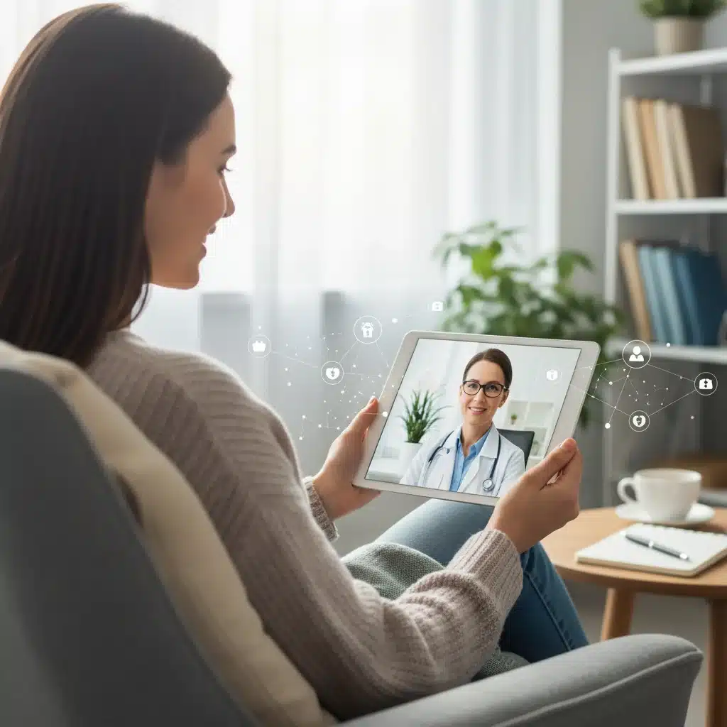Patient using telehealth for virtual care