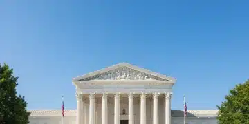 United States Supreme Court building exterior, grand and historic