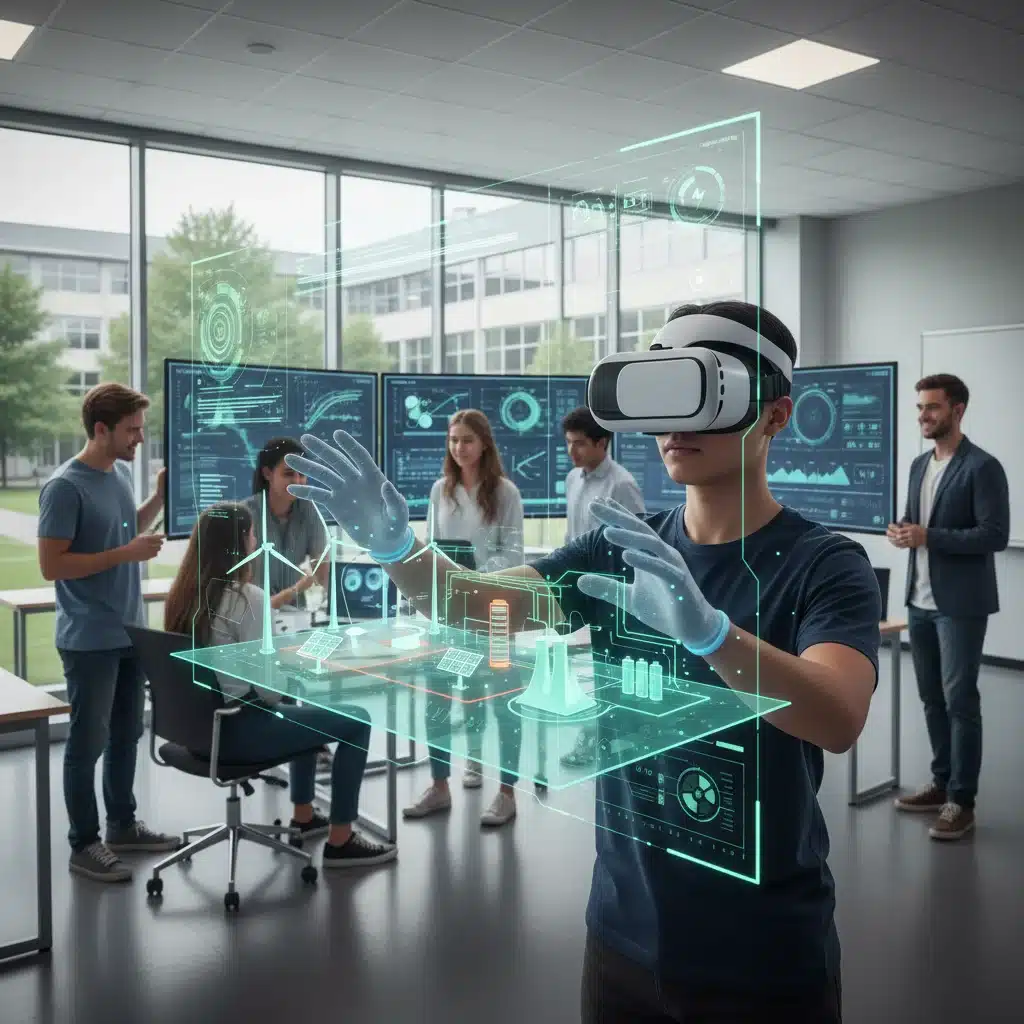 Training in virtual reality for renewable energy systems